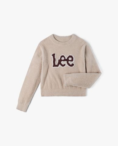  LEE - Áo sweater nữ cổ tròn tay dài phối logo 