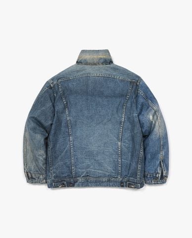  LEE - Áo khoác denim unisex cổ cao tay dài Indigo 