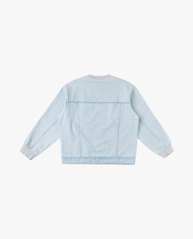  LEE - Áo sweatshirt nam cổ tròn tay dài phối túi denim 