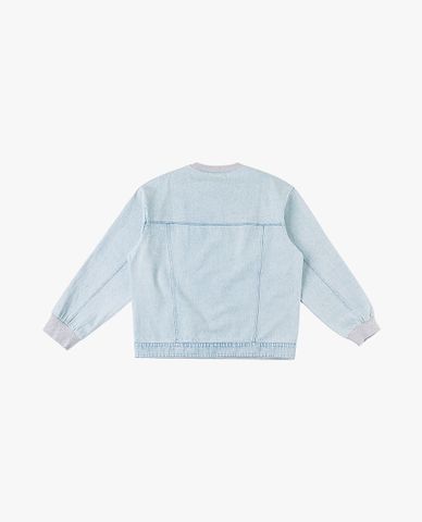  LEE - Áo sweatshirt nam cổ tròn tay dài phối túi denim 