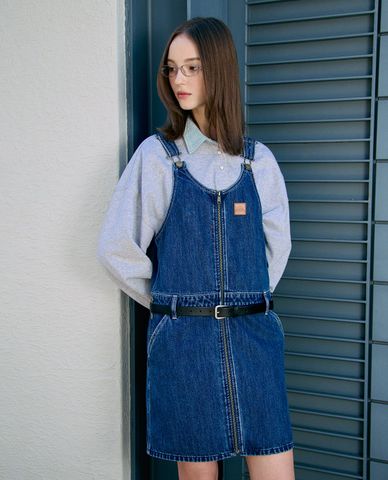  LEE - Áo sweatshirt nữ cổ bẻ tay dài phối logo 