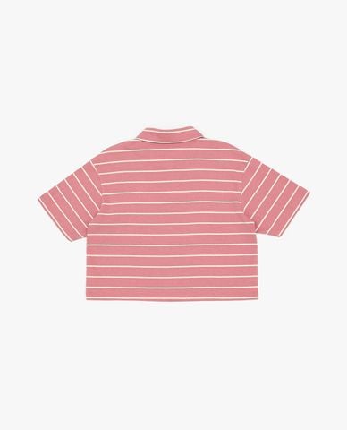  LEE - Áo polo nữ tay ngắn kẻ sọc phom croptop 