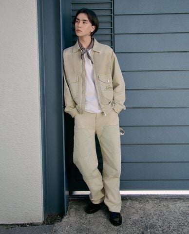  LEE - Áo khoác denim nam cổ bẻ tay dài phối khóa zip 