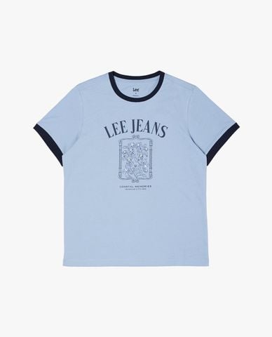  LEE - Áo thun nữ cổ tròn tay ngắn in logo 