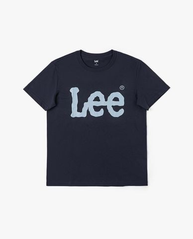  LEE - Áo thun nam cổ tròn tay ngắn phối logo 