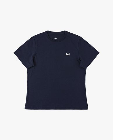  LEE - Áo thun nữ cổ tròn tay ngắn thêu logo 