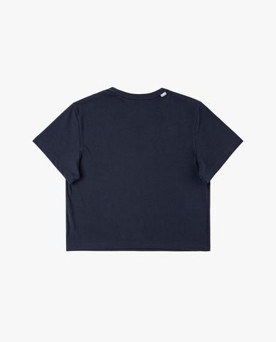  LEE - Áo croptop nữ cổ tròn tay ngắn in logo 