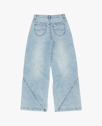  LEE - Quần jeans nữ ống rộng wash bạc 