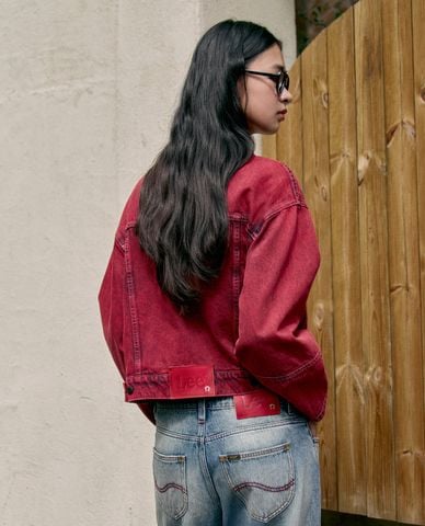  LEE - Áo khoác denim nữ tay dài phom croptop 