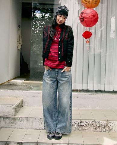  LEE - Quần jeans nữ ống rộng Indigo 