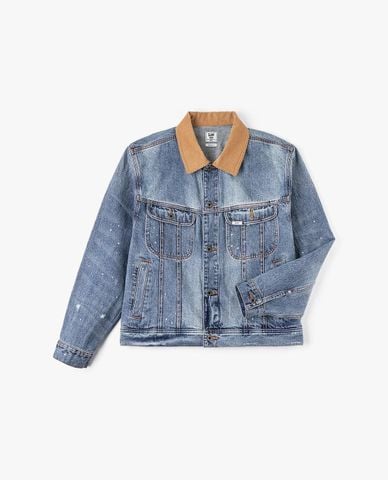  LEE - Áo khoác denim nam cổ bẻ tay dài 101+ 