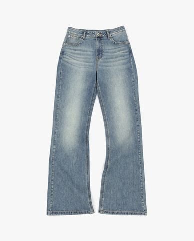  LEE - Quần jeans nữ ống loe wash bạc 