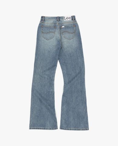  LEE - Quần jeans nữ ống loe wash bạc 