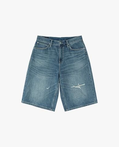  LEE - Quần short jeans nam wash bạc 
