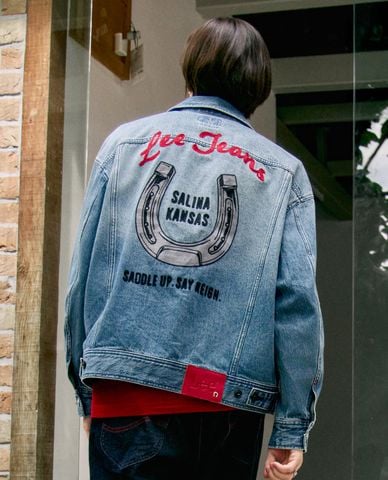  LEE - Áo khoác denim nam cổ bẻ tay dài Seasonal 