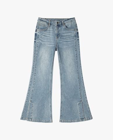  LEE - Quần jeans nữ ống loe wash bạc 
