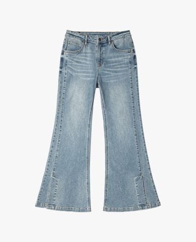  LEE - Quần jeans nữ ống loe wash bạc 