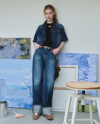  LEE - Quần jeans nữ ống rộng 101+ 