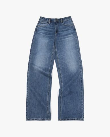  LEE - Quần jeans nữ ống rộng wash bạc 