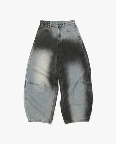  LEE - Quần jeans nữ ống rộng wash loang 