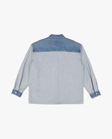  LEE - Áo sơ mi denim nam tay dài phối màu 