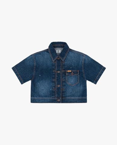  LEE - Áo khoác denim nữ tay ngắn phom croptop 101+ 