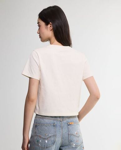  LEE - Áo croptop nữ cổ tròn tay ngắn 101+ 