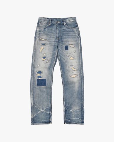  LEE - Quần jeans nam ống đứng rách gối 