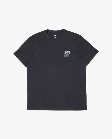  LEE - Áo thun nam cổ tròn tay ngắn phối logo 
