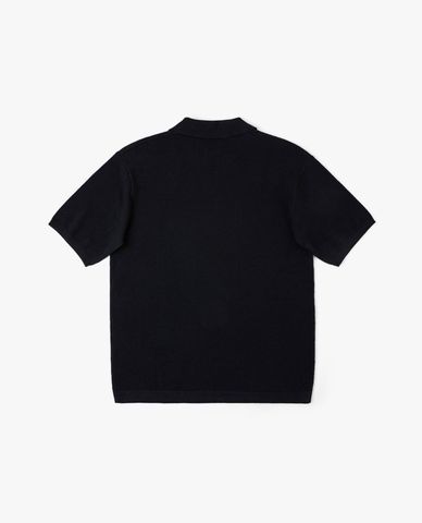  LEE - Áo dệt kim nam cổ bẻ tay ngắn phối logo 