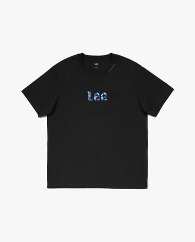 LEE - Áo thun nam cổ tròn tay ngắn phối logo 