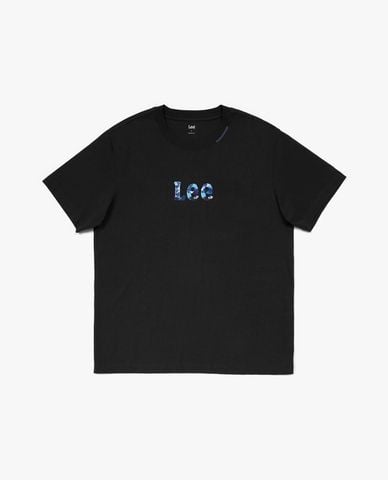  LEE - Áo thun nam cổ tròn tay ngắn phối logo 