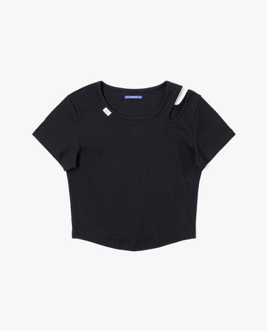  LEE - Áo croptop nữ cổ tròn tay ngắn Indigo Seasonal 