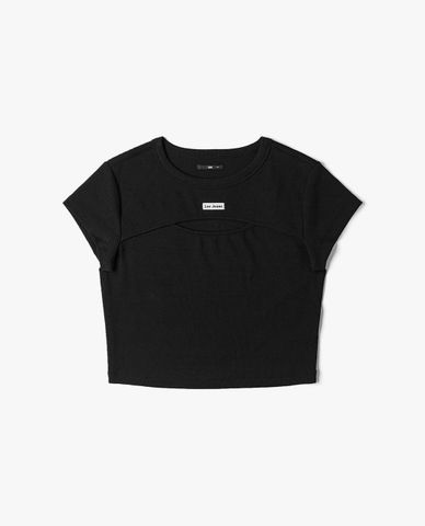  LEE - Áo croptop nữ cổ tròn tay ngắn Modern Seasonal 