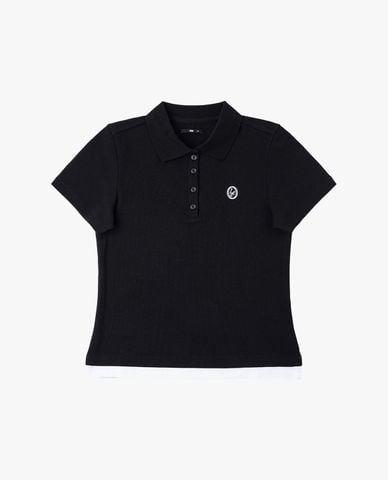  LEE - Áo polo nữ cổ bẻ tay ngắn phối viền 