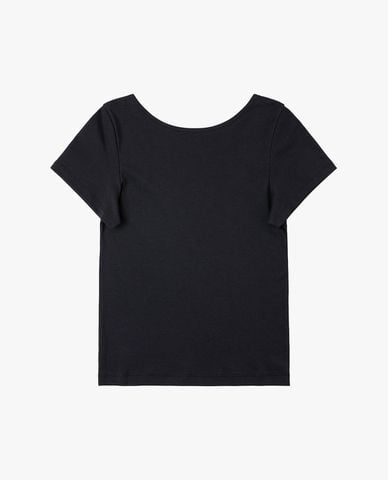  LEE - Áo thun nữ cổ tròn tay ngắn thêu logo 