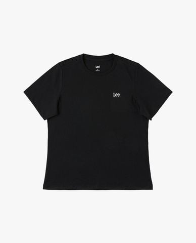  LEE - Áo thun nữ cổ tròn tay ngắn thêu logo 