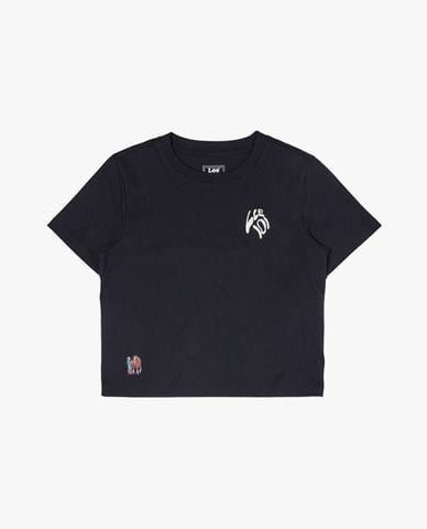  LEE - Áo croptop nữ cổ tròn tay ngắn 101+ 