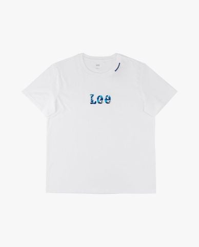  LEE - Áo thun nam cổ tròn tay ngắn phối logo 