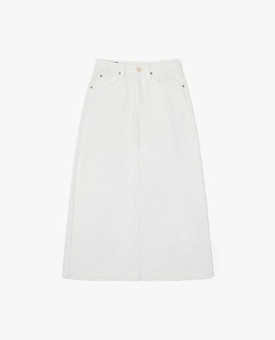  LEE - Chân váy denim midi xẻ tà Modern 