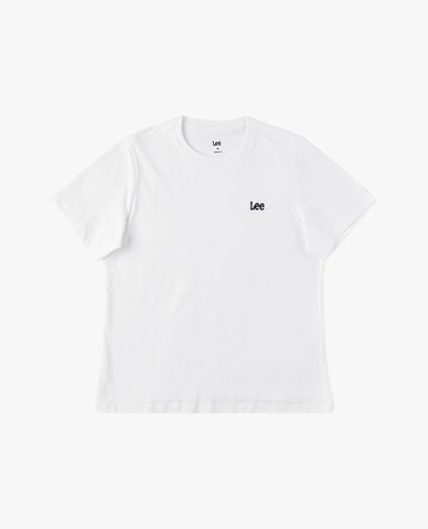  LEE - Áo thun nữ cổ tròn tay ngắn thêu logo 