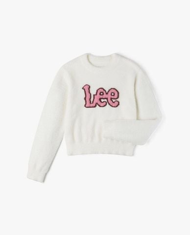  LEE - Áo sweater nữ cổ tròn tay dài phối logo 