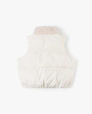  LEE - Áo khoác phao nữ lót lông phom croptop Seasonal 