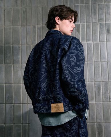  LEE - Áo khoác denim nam cổ bẻ tay dài 101+ 