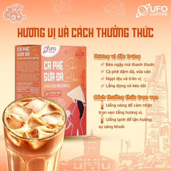 Cà phê sữa đá Sài Gòn hòa tan - UFO Coffee