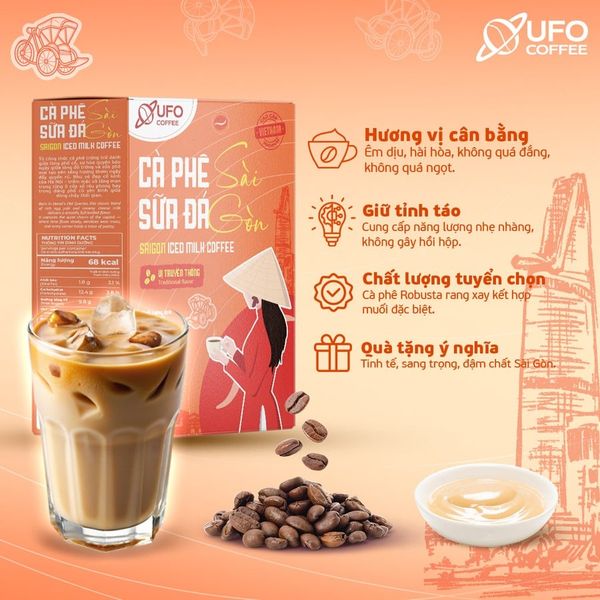 Cà phê sữa đá Sài Gòn hòa tan - UFO Coffee
