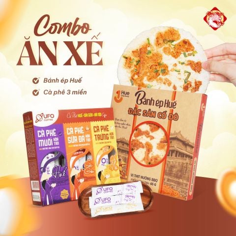 [COMBO] Combo Ăn Xế Đặc Sản Huế – Bánh Ép Huế & Cà Phê Hòa Tan 3 Miền Tiện Lợi