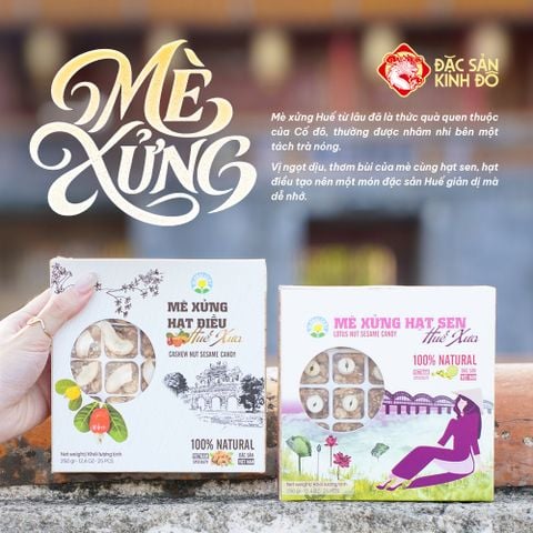 Combo Mè Xửng Huế Hạt Sen & Hạt Điều - Đặc Sản Huế Chính Gốc