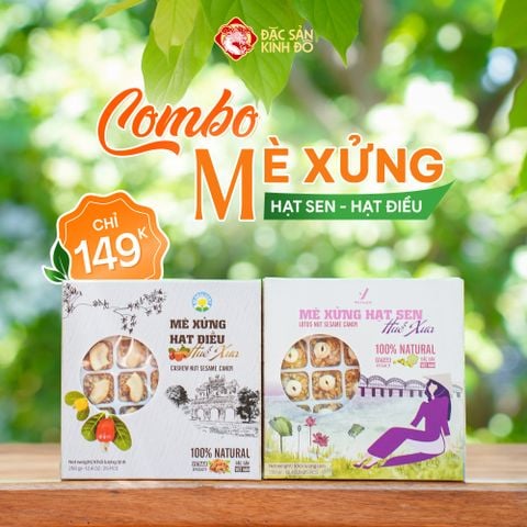 Combo Mè Xửng Huế Hạt Sen & Hạt Điều - Đặc Sản Huế Chính Gốc
