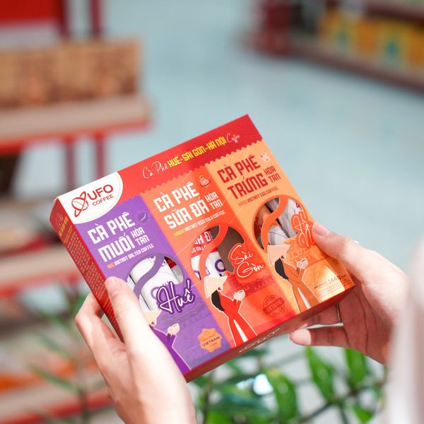 Cà Phê Ba Miền Mix 3 Vị (Cà Phê Trứng Hà Nội - Cà Phê Sữa Đá Sài Gòn - Cà Phê Muối Huế) - UFO Coffee